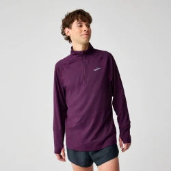 Bluza do biegania męska Dash 1/4 Zip 3.0  burgundowa
