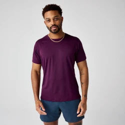 Koszulka do biegania męska Dash Short Sleeve  burgundowa