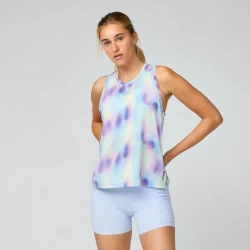 Koszulka do biegania damska Dash Tank Printed grafitowo-zielona
