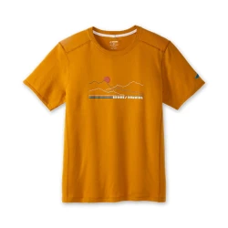 Koszulka do biegania męska Distance Short Sleeve 2.0 żółta